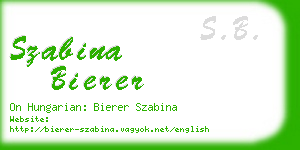 szabina bierer business card